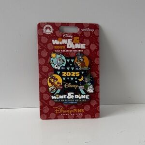 Disney Wine & Dine 2025 Half Marathon Pin Set - Red and Blue